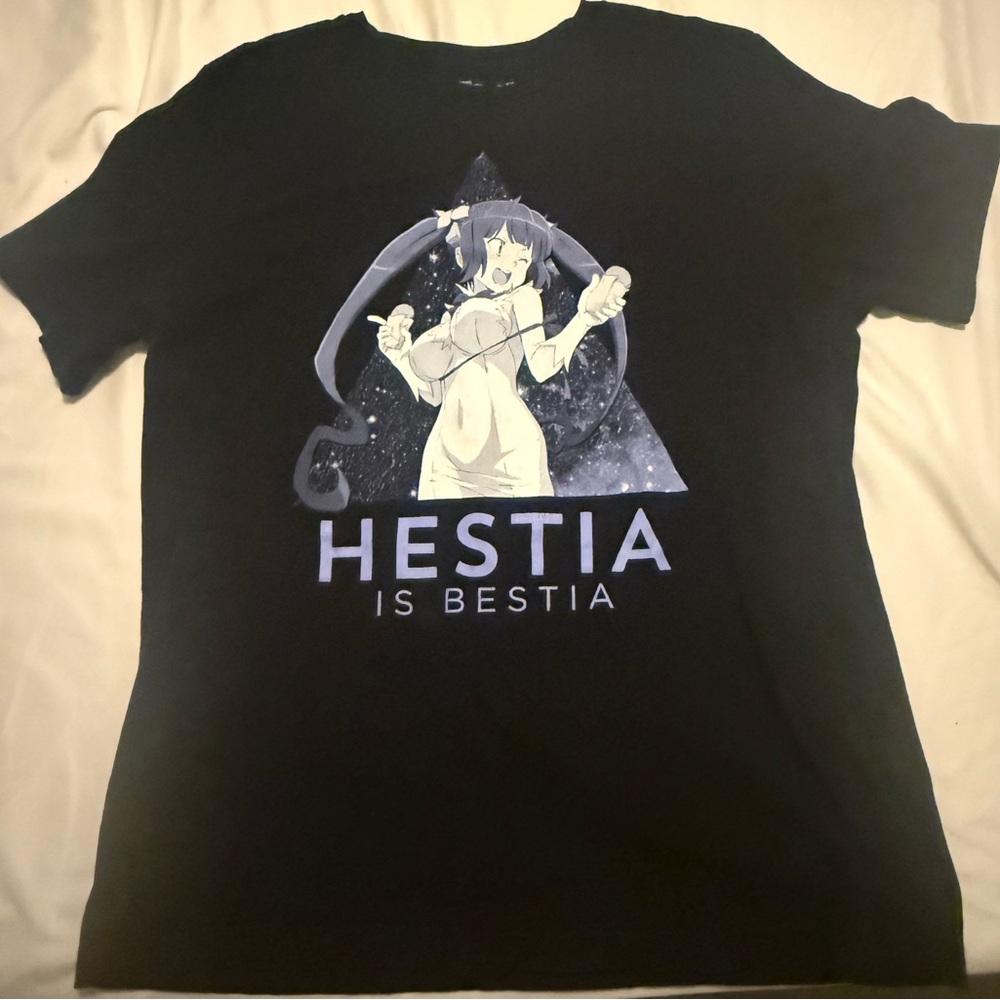Black Graphic T-Shirt with Anime Design
